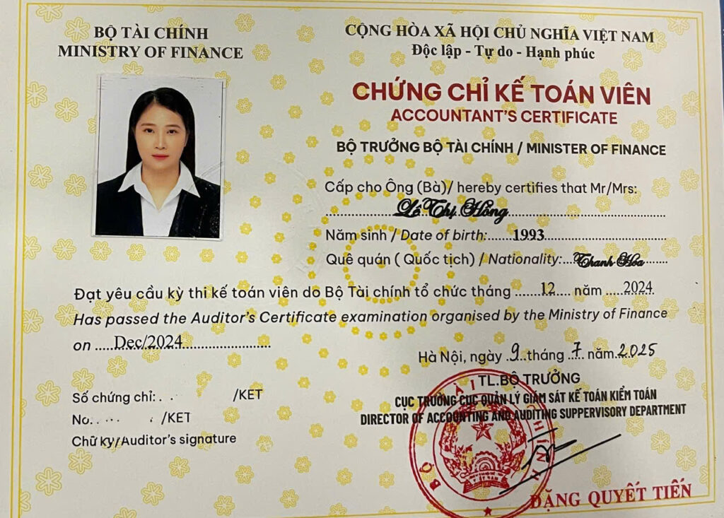 chứng chỉ hành nghề